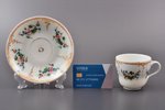 tea pair, Mefodiy Dunashov's factory in Turygino "Ф.М. Анашова" (private factory), porcelain, hand-p...