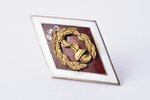 school badge, CMS, Cēsis medical school, XVIII graduation, Latvia, USSR, 1964, 33.9 x 19.9 mm...