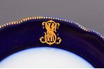 plate, cobalt, porcelain, M.S. Kuznetsov manufactory, Russia, 1864-1889, Ø 21.7 cm, Dulevo factory...