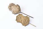 set of 2 badges, Song festival in Riga (60th anniversary) and Ugāle song day, Latvia, 1933 - 1938, 2...