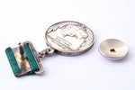 small medal, The All-Union Agricultural Exhibition, silver, USSR, Ø 26.2 mm...