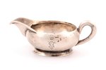 cream jug, silver, 800 standard, 90.7 g, h 4.6 x 12.5 x 7.6 cm, the border of the 19th and the 20th...