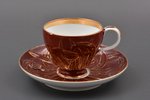 tea pair, porcelain, M.S. Kuznetsov manufactory, Russia, 1891-1917, h (cup) 6.7 cm, Ø (saucer) 15.1...