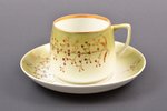 tea pair, porcelain, I. E. Kuznetsov Plant on Volkhov, Russia, the end of the 19th century, h (cup)...