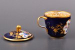 hot chocolate cup with saucer, porcelain, Gardner porcelain factory in Moscow, Russia, the middle of...