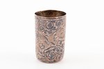 beaker, silver, Caucasus, 84 standard, 23.2 g, engraving, niello enamel, h 4.3 cm, 1908-1917, Kiev,...