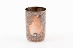 beaker, silver, Caucasus, 84 standard, 23.2 g, engraving, niello enamel, h 4.3 cm, 1908-1917, Kiev,...