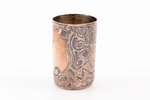 beaker, silver, Caucasus, 84 standard, 23.2 g, engraving, niello enamel, h 4.3 cm, 1908-1917, Kiev,...