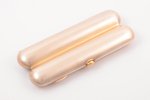 cigar capsule, silver, 830 standard, 104.55 g, gilding, 12.8 x 5.5 x 1.85 cm, 1955, Hämeenlinna, Fin...