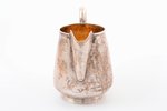 cream jug, silver, Art Nouveau, 84 standard, 222.10 g, engraving, gilding, h (with handle) 11.5 cm,...