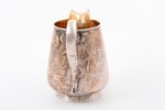 cream jug, silver, Art Nouveau, 84 standard, 222.10 g, engraving, gilding, h (with handle) 11.5 cm,...