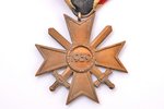 badge, War Merit Cross with swords, Third Reich, 2nd class, Germany, 1939, 48.9 x 48.5 mm...