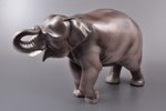figurine, Elephant, porcelain, Riga (Latvia), M.S. Kuznetsov manufactory, 1937-1940, 18 (h) x 33 cm,...