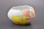 easter egg, faience, J.K. Jessen manufactory, Riga (Latvia), 1933-1935, h 6 x 10.2 x 7.6 cm, third g...