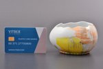 easter egg, faience, J.K. Jessen manufactory, Riga (Latvia), 1933-1935, h 6 x 10.2 x 7.6 cm, third g...