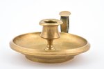 candlestick, marked F. Knoop, S.Petersbourg, brass, Russia, weight 685 g, base diameter 13.7 cm, h 6...