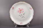 plate, "Flowers", porcelain, M.S. Kuznetsov manufactory, Riga (Latvia), 1937-1940, Ø 26.5 cm, third...