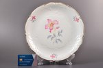 plate, "Flowers", porcelain, M.S. Kuznetsov manufactory, Riga (Latvia), 1937-1940, Ø 26.5 cm, third...