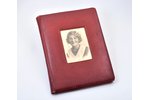 actress portfolio in leather folder, 15 photos (size of paper sheets 38 x 26.8 cm), Latvia, 1932-193...