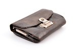 wallet, metal, leather, Russia, the border of the 19th and the 20th centuries, 10 x 7 x 2.5 cm...