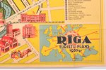 map, "Get to know Riga!" tourist plan of Riga (description missing), Latvia, 1935, 39.3 x 28 cm, A/S...