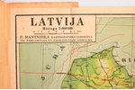 map of Latvia, "Physical Map of Latvia", 1:800000, P. Mantnieks Institute of Cartography, Riga, Latv...