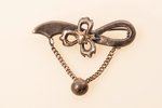 a brooch, silver, 84 standard, 4.28 g., the item's dimensions 4.65 x 1.85 cm, 1880-1890, Kostroma, R...