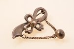 a brooch, silver, 84 standard, 4.28 g., the item's dimensions 4.65 x 1.85 cm, 1880-1890, Kostroma, R...