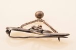 a brooch, silver, 84 standard, 4.28 g., the item's dimensions 4.65 x 1.85 cm, 1880-1890, Kostroma, R...