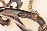 a brooch, silver, 84 standard, 4.28 g., the item's dimensions 4.65 x 1.85 cm, 1880-1890, Kostroma, R...