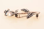 a brooch, silver, 925 standard, 7.7 g., the item's dimensions 4.95 x 2.5 cm, the 90ies of 20th cent....