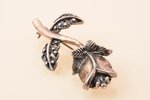 a brooch, silver, 925 standard, 7.7 g., the item's dimensions 4.95 x 2.5 cm, the 90ies of 20th cent....