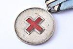 medal, Estonian Red Cross, Eesti Punane Rist, 2nd class, silver, Estonia, 20-30ies of 20th cent., 33...