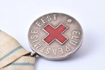 medal, Estonian Red Cross, Elu Peastmise EEst, For saving life, silver, Estonia, 20-30ies of 20th ce...