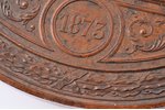 commemorative medal, 100th anniversary of Mining University, bronze, Russia, 1873, Ø 79 mm, 244 g, b...