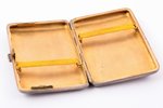 cigarette case, silver, Art-Nouveau, 84 standard, 102.9 g, engraving, gilding, 9.1 x 6.4 x 1.75 cm,...
