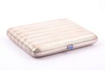 cigarette case, silver, 84 standard, 189.35 g, gilding, 10.2 x 7.5 x 1.6 cm, 1908-1917, St. Petersbu...