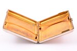 cigarette case, silver, "National Opera in Riga", 875 standard, 161.95 g, engraving, gilding, 10 x 8...