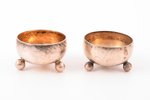 pair of saltcellars, silver, 84 standard, total weight of items 28.72 g, h 2-2.1 cm, Ø 3.4 cm, 1896-...