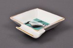 ashtray, "Fish", porcelain, M.S. Kuznetsov manufactory, signed painter's work, sketch by Romans Suta...