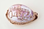 carved shell, "Memory of Odessa", Russia, 1904, 9.3 x 6.2 x 4.7 cm...