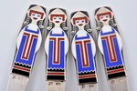 set of dessert forks, silver, 4 pcs., series "National costumes of the peoples of the USSR", 916 sta...