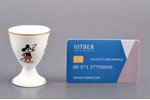 egg holder, Mickey Mouse, porcelain, Langebraun, hand-painted, Estonia, the 20-30ties of 20th cent.,...