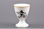 egg holder, Mickey Mouse, porcelain, Langebraun, hand-painted, Estonia, the 20-30ties of 20th cent.,...