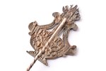 badge, Riga Estonian singing society "Imanta", silver, Latvia, Russia, 1880, 32.9 (68.8) x 26 mm, 2....