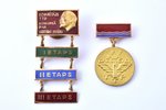 pair of badges, Tram and Trolleybus Administration, TTP; Winner of the traffic safety competition an...