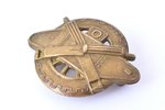 gorget patch, Auto-Tank division, bronze, Latvia, 20-30ies of 20th cent., 26.1 x 33.8 mm...