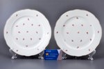 pair of plates, porcelain, Langebraun, Estonia, the 20-30ties of 20th cent., Ø 23.2 cm...