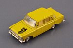 car model, Moskvich 408 Nr. А1, "1980 Olympic games bear", metal, USSR, 1980, color "Olive", rear le...