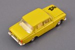 car model, Moskvich 408 Nr. А1, "1980 Olympic games bear", metal, USSR, 1980, color "Olive", rear le...